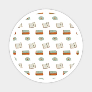 Pattern with books and speech bubble Magnet